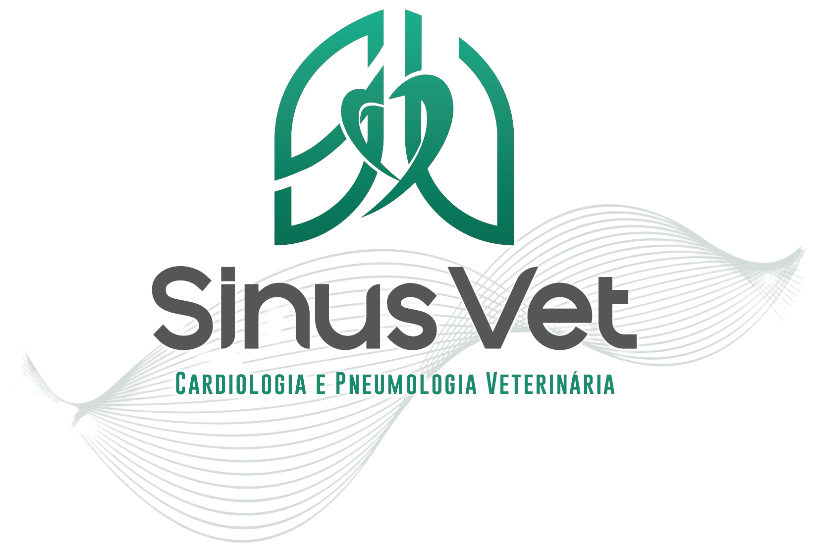 Sinus Vet — Cardiologia e Pneumologia Veterinária, com ondas da identidade visual